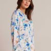 Bella Dahl Button Loop Front Shirt - Malibu Floral Print Long Sleeve