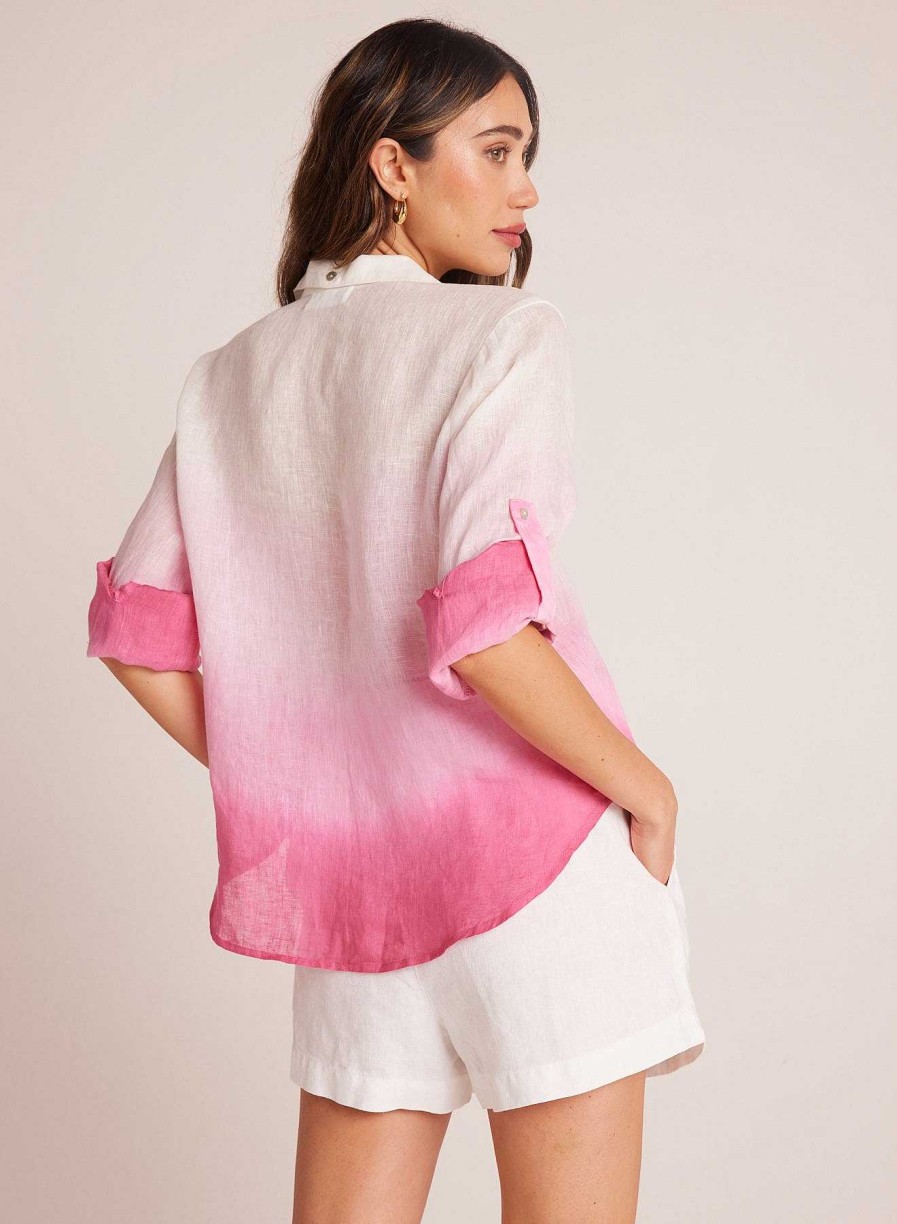 Bella Dahl Capri Button Down - Pink Ombre Dye Long Sleeve