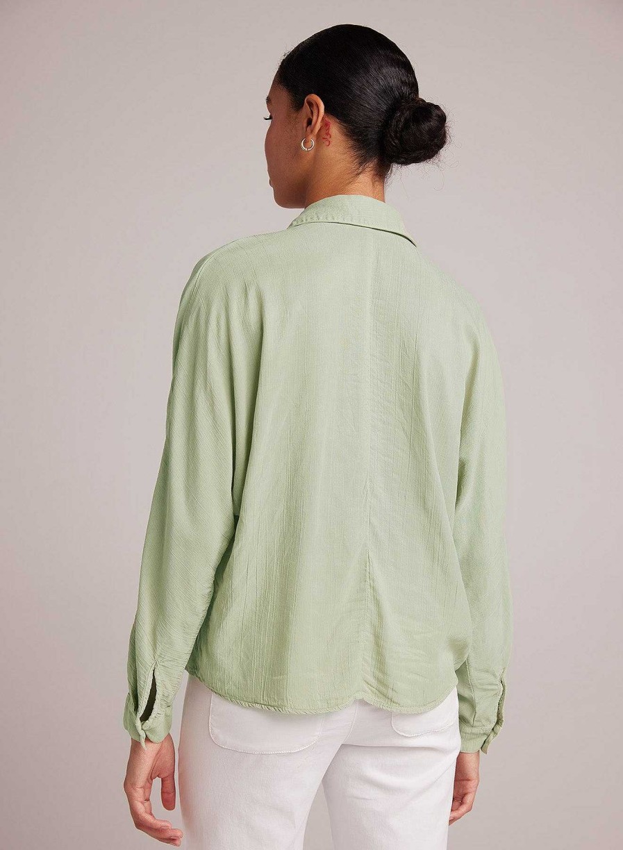 Bella Dahl Dolman Sleeve Button Down - Coastal Sage Long Sleeve