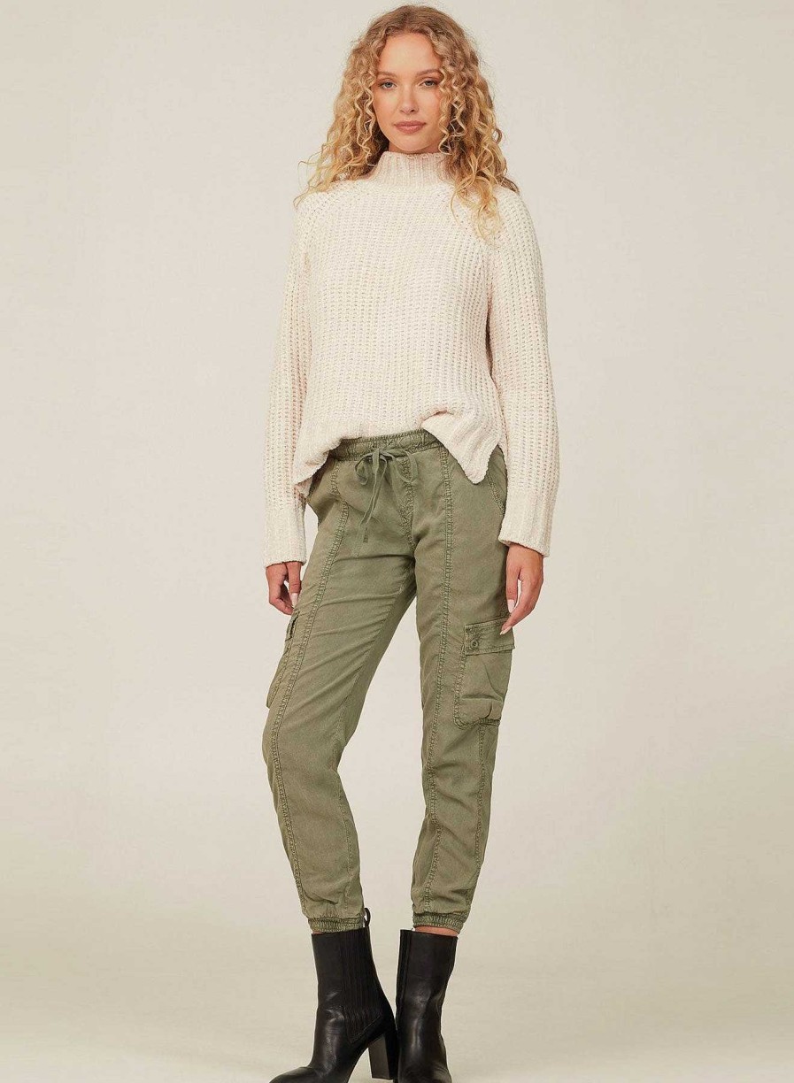 Bella Dahl Cargo Track Pants - Soft Army Pants