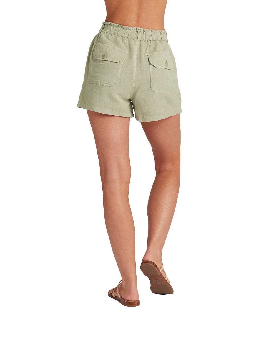 Bella Dahl Callie Ruffle Short - Muted Army Shorts