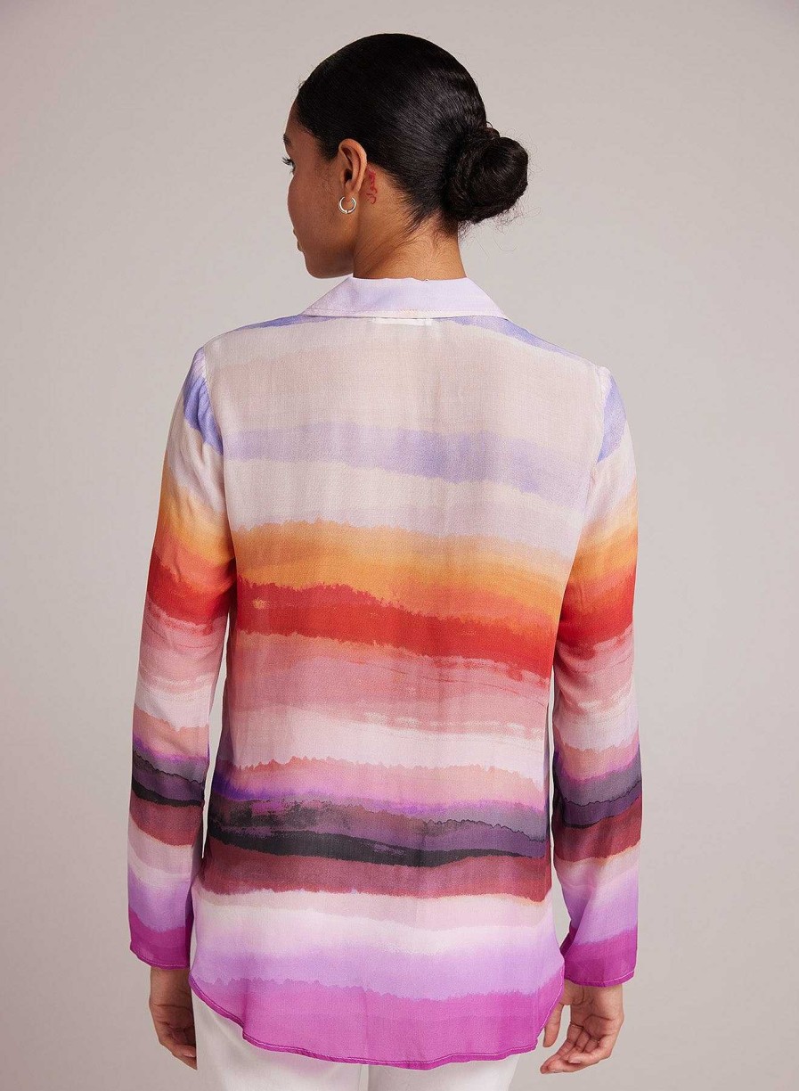 Bella Dahl Clean Shirt - Canyon Stripe Print Long Sleeve