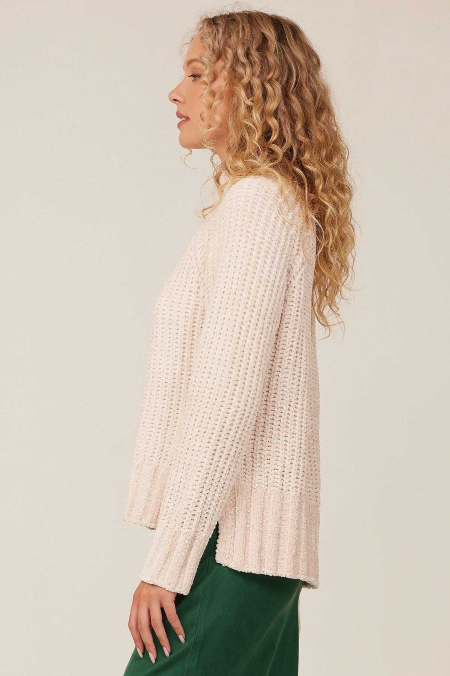 Bella Dahl Chenille Turtle Neck Sweater - Opal Ivory Sweaters & Jackets