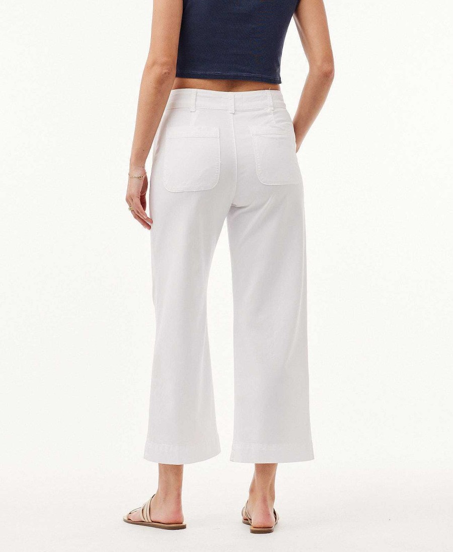 Bella Dahl Saige Wide Leg Crop - White Pants