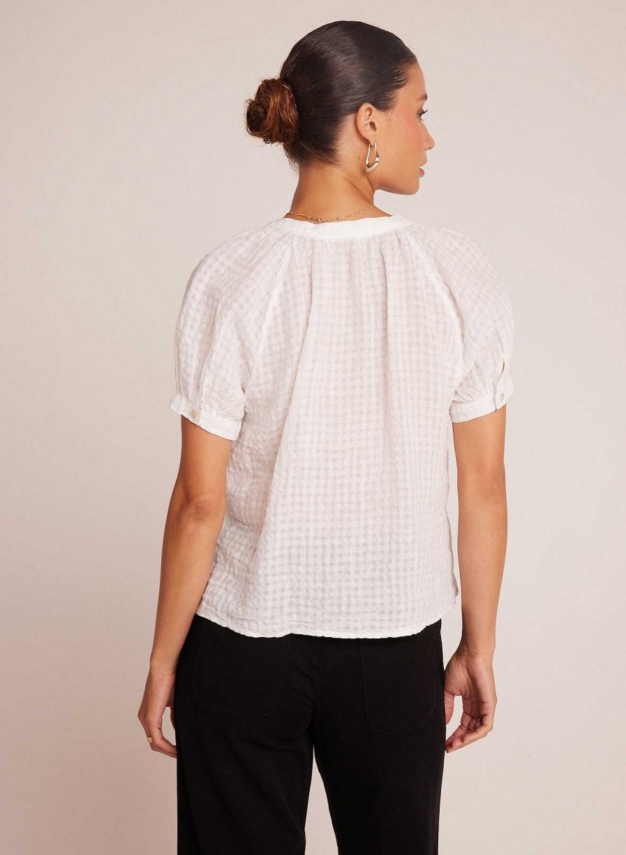 Bella Dahl Short Sleeve Raglan Pullover - White Short Sleeve