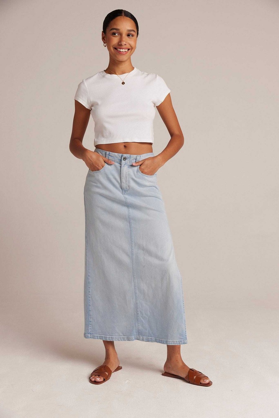 Bella Dahl Indigo Side Slit Skirt - Ocean Mist Wash Skirts