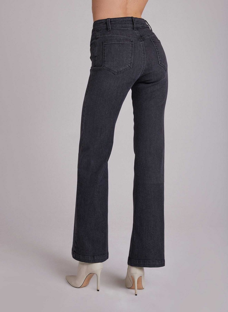 Bella Dahl Milla Vintage Flare Jean - Silver Steel Wash Pants