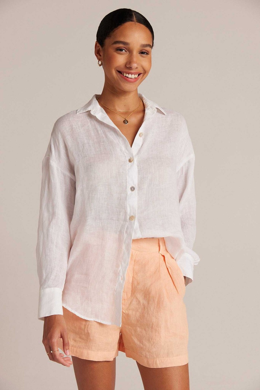 Bella Dahl Boyfriend Button Down - White Long Sleeve