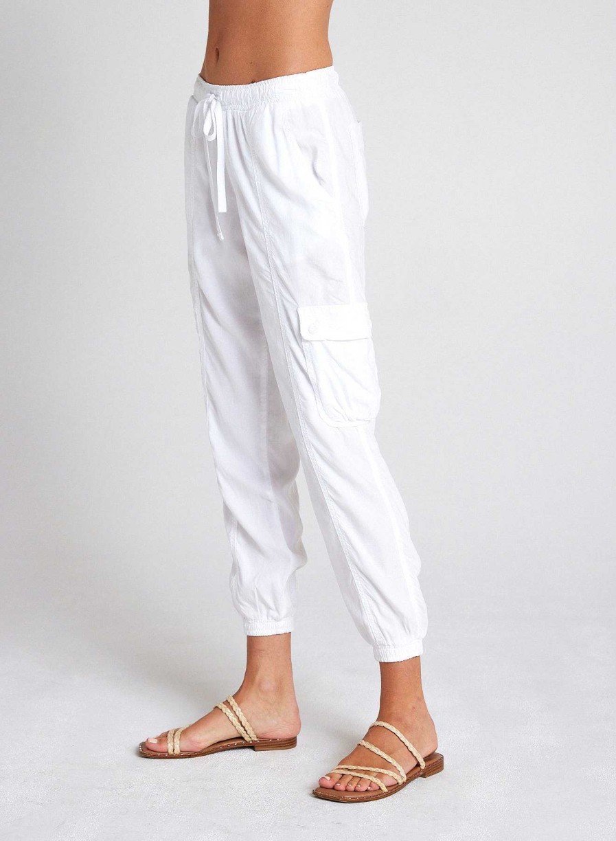 Bella Dahl Cargo Track Pants - White Pants