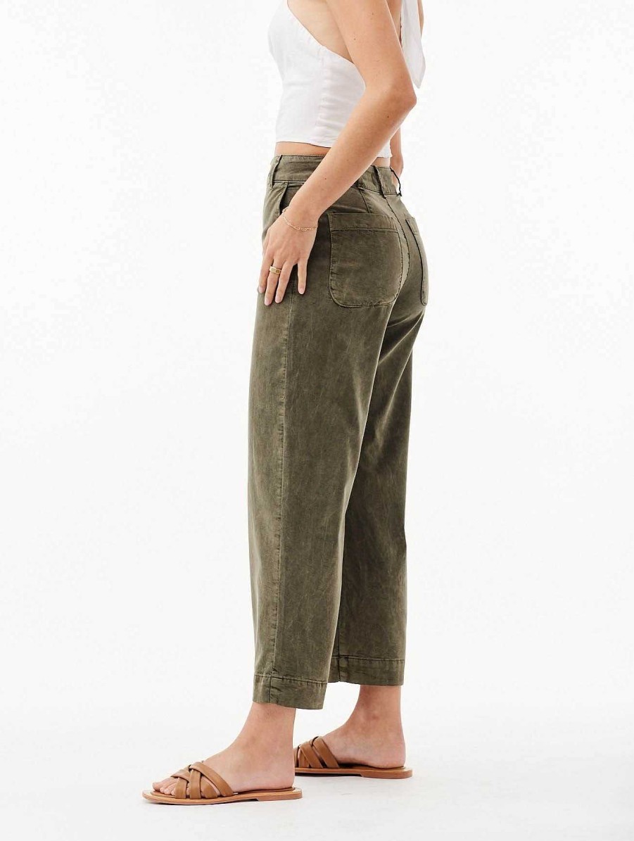 Bella Dahl Saige Wide Leg Crop - Washed Army Pants