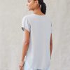 Bella Dahl V-Neck Tee - Foggy Sky Short Sleeve