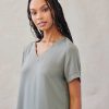 Bella Dahl V-Neck Tee Dress - Soft Army Mini Dresses