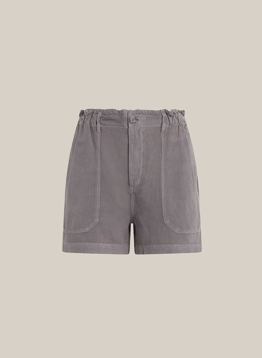 Bella Dahl Callie Ruffle Short- Charcoal Shadow Shorts