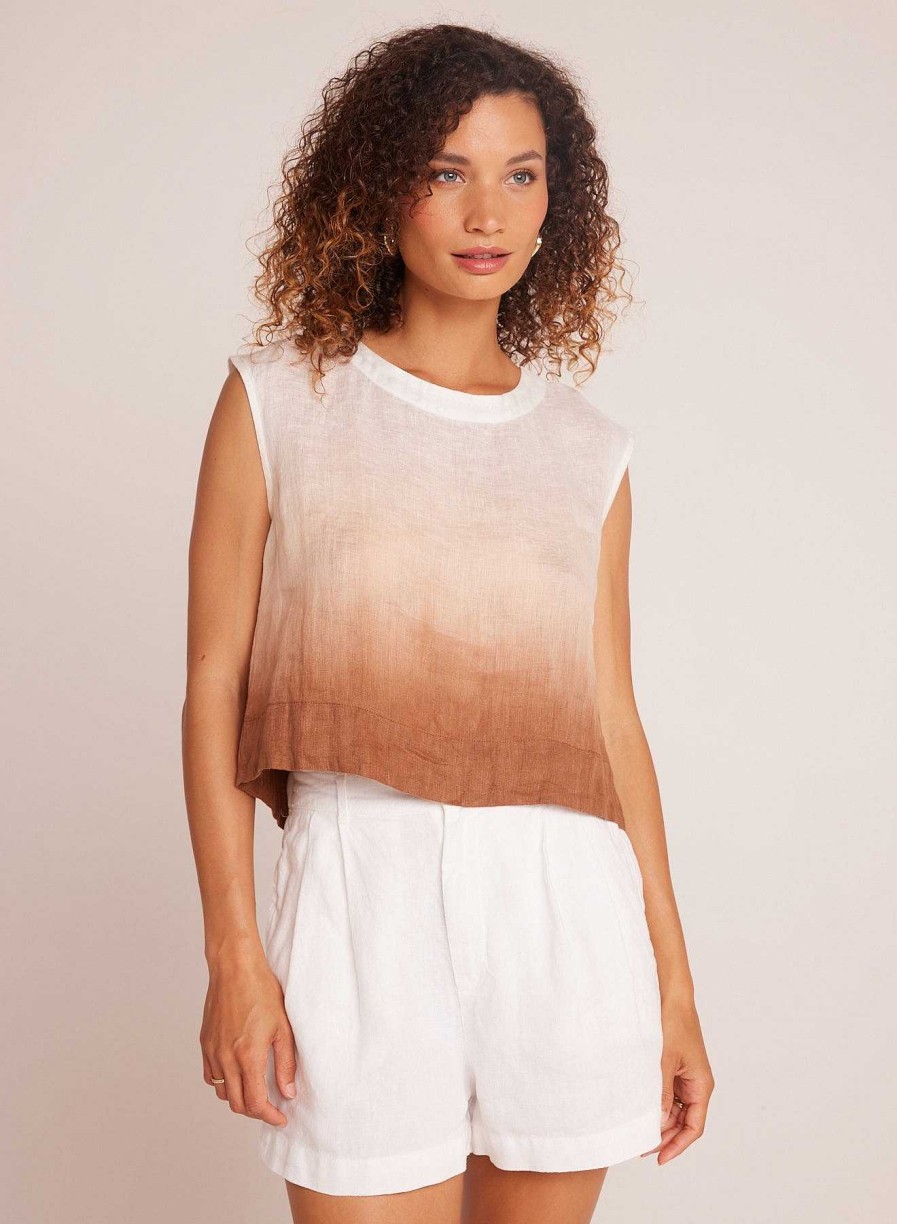 Bella Dahl Boxy Button Back Top - Coconut Ombre Dye Sleeveless