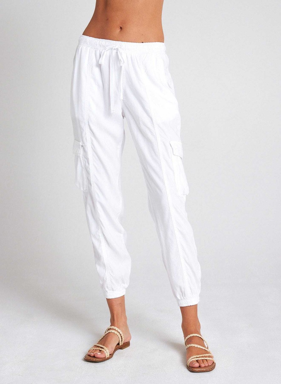 Bella Dahl Cargo Track Pants - White Joggers