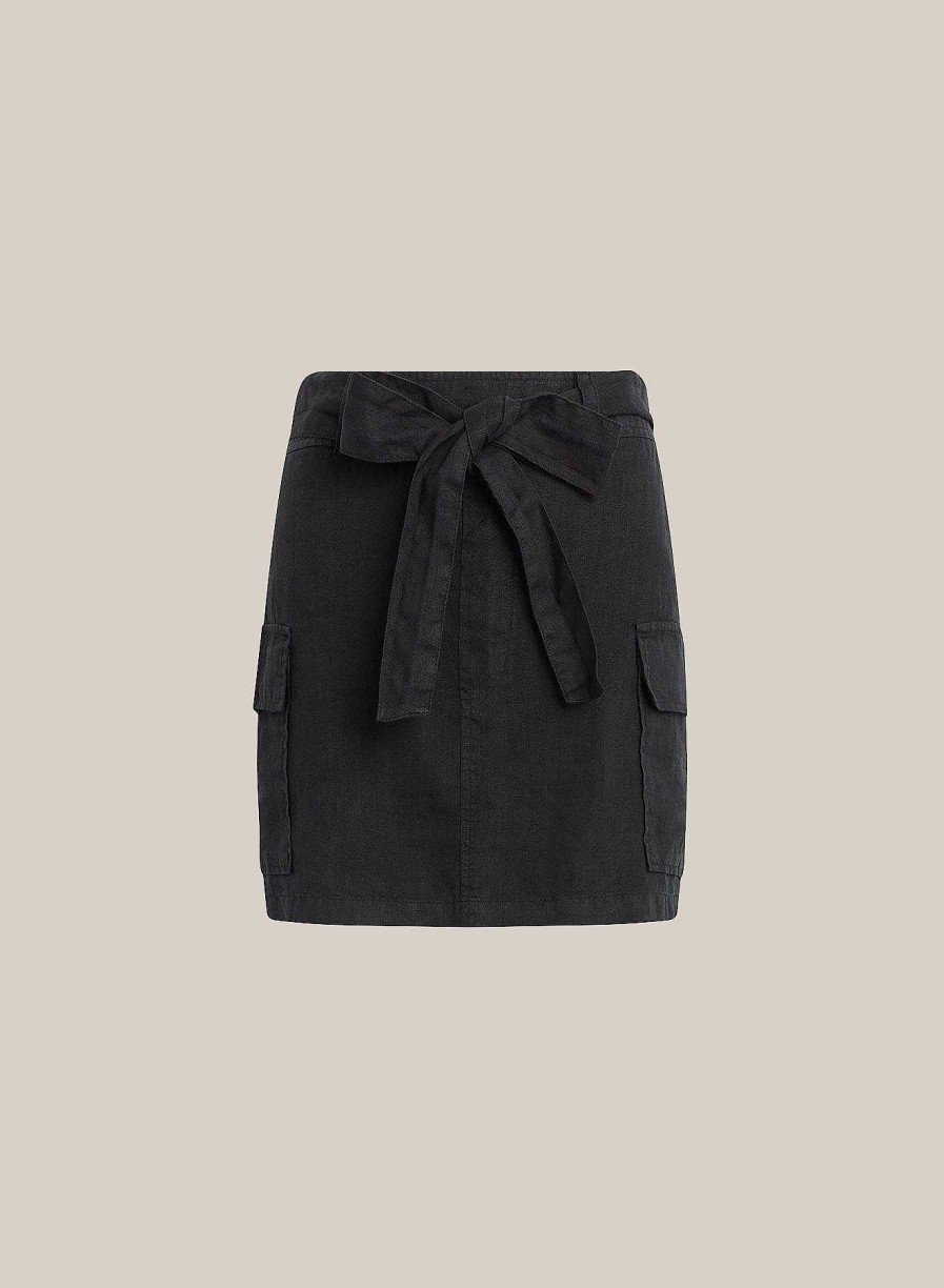 Bella Dahl Linen Cargo Mini Skirt - Black Skirts