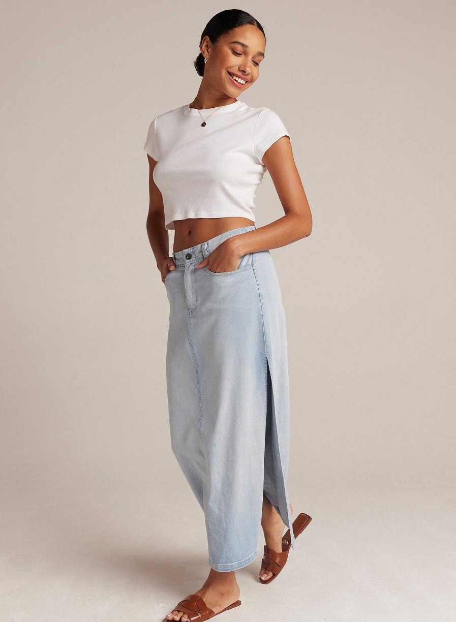 Bella Dahl Indigo Side Slit Skirt - Ocean Mist Wash Skirts