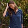 Bella Dahl Shirt Tail Button Down - Endless Sea Long Sleeve