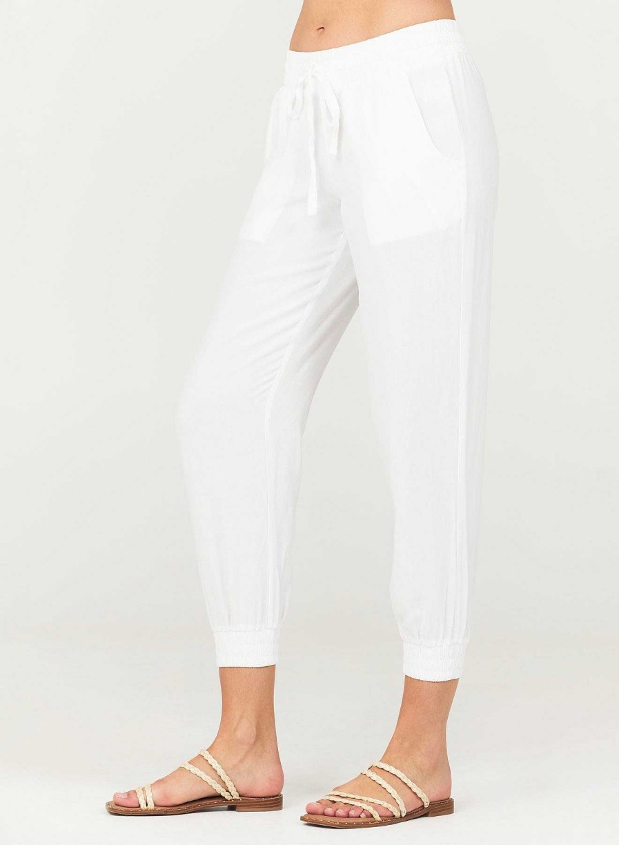 Bella Dahl Easy Drawstring Jogger - White Joggers