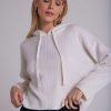 Bella Dahl Cashmere Sweater Hoodie - Winter White Sweaters & Jackets