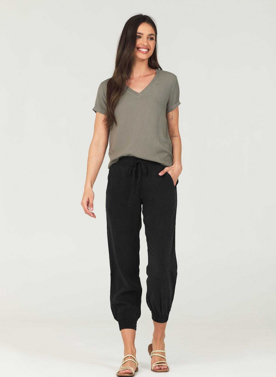 Bella Dahl Easy Drawstring Jogger - Vintage Black Pants