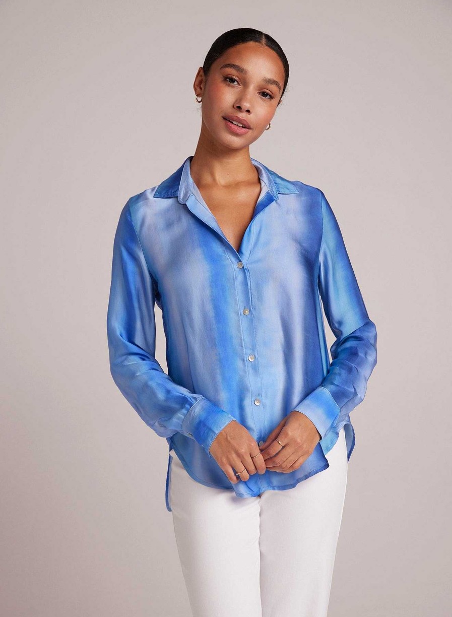 Bella Dahl Flowy Button Down - Marina Haze Print Button Down