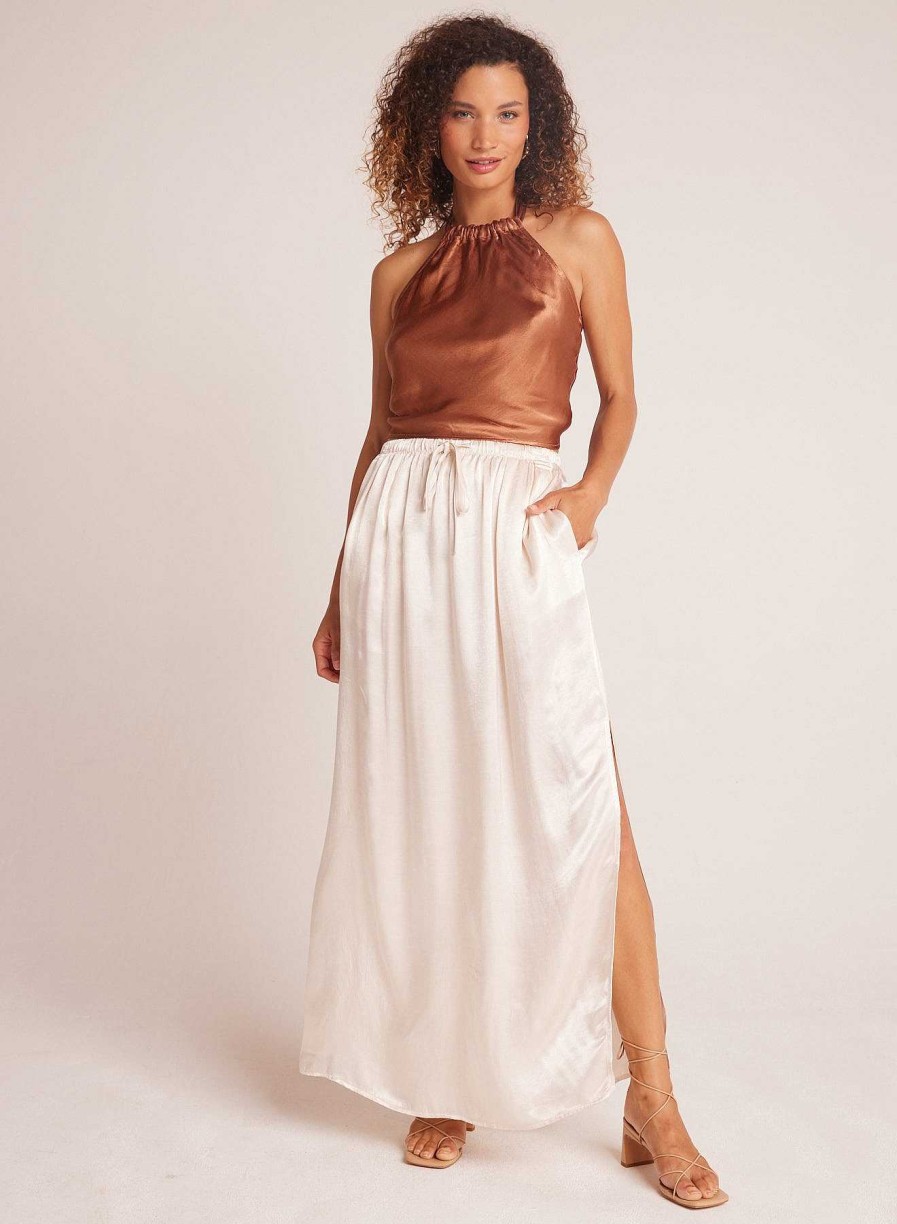 Bella Dahl Pleat Front Maxi Skirt - Playa Sand Skirts