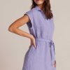 Bella Dahl Belted Linen Shirt Dress - Purple Iris Mini Dresses