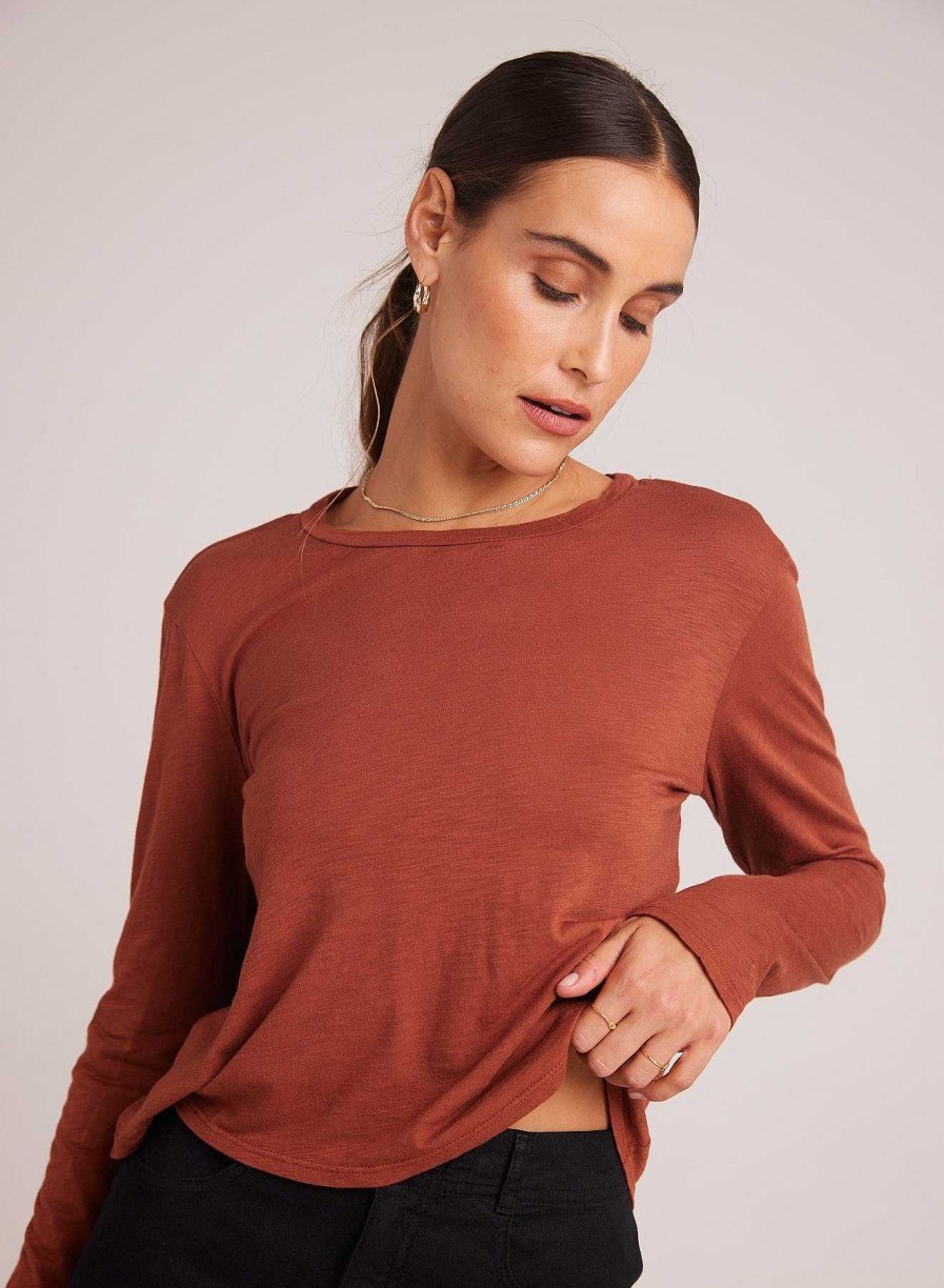 Bella Dahl Long Sleeve Crew Neck Tee - Autumn Amber T-Shirts