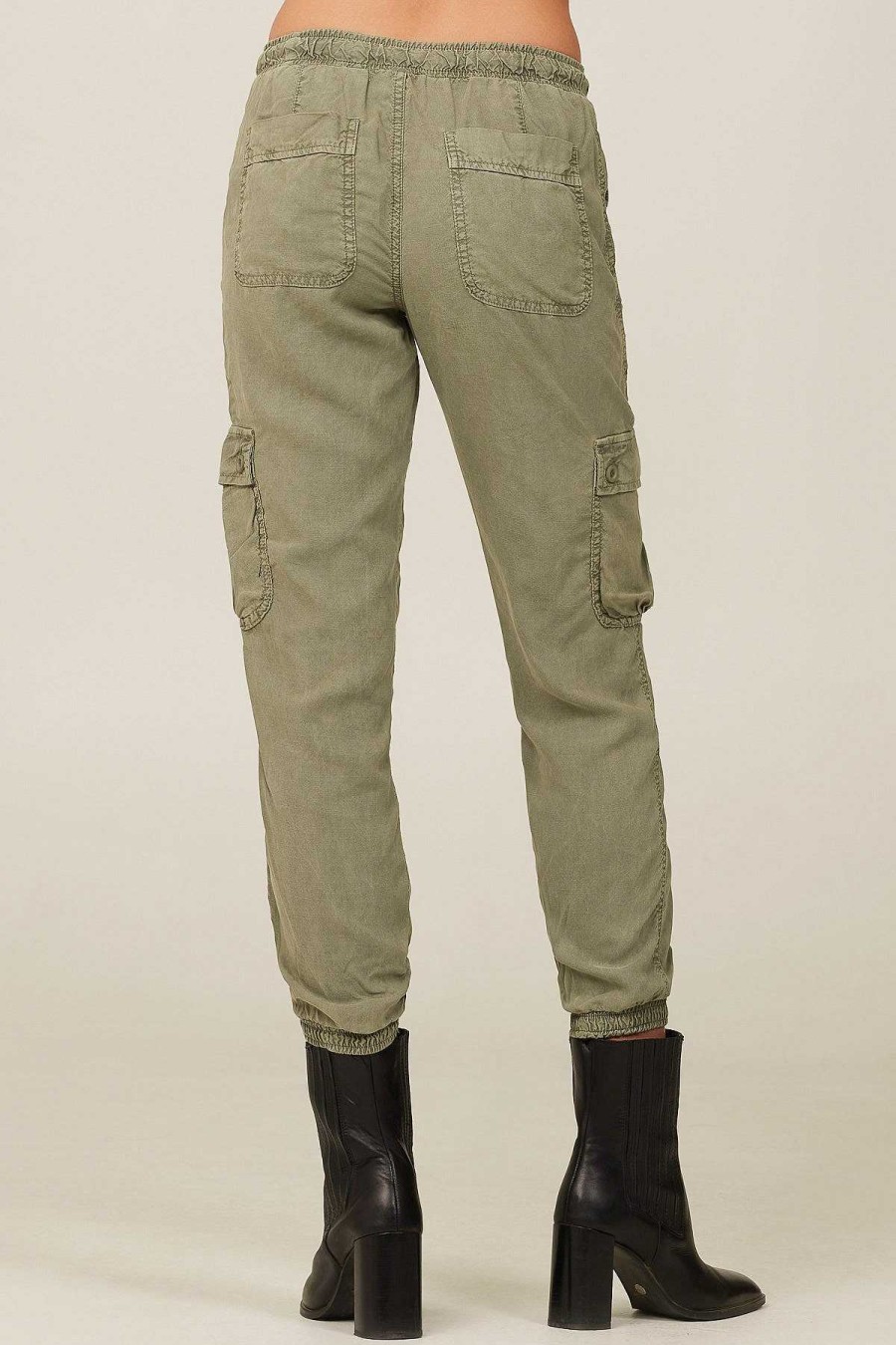 Bella Dahl Cargo Track Pants - Soft Army Joggers