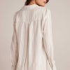 Bella Dahl Flowy Button Down - White Sand Stripe Long Sleeve