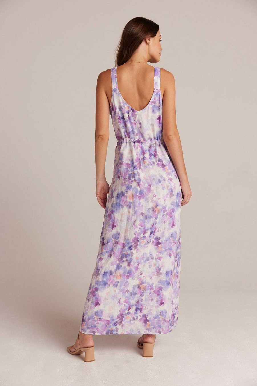 Bella Dahl Linen Button Front Dress - Iris Floral Print Maxi Dresses