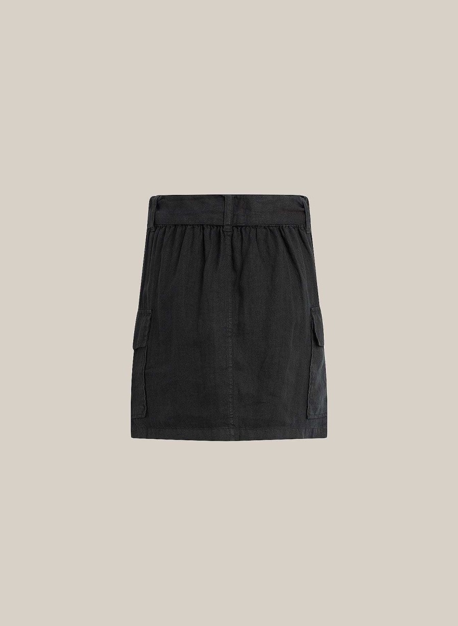 Bella Dahl Linen Cargo Mini Skirt - Black Skirts