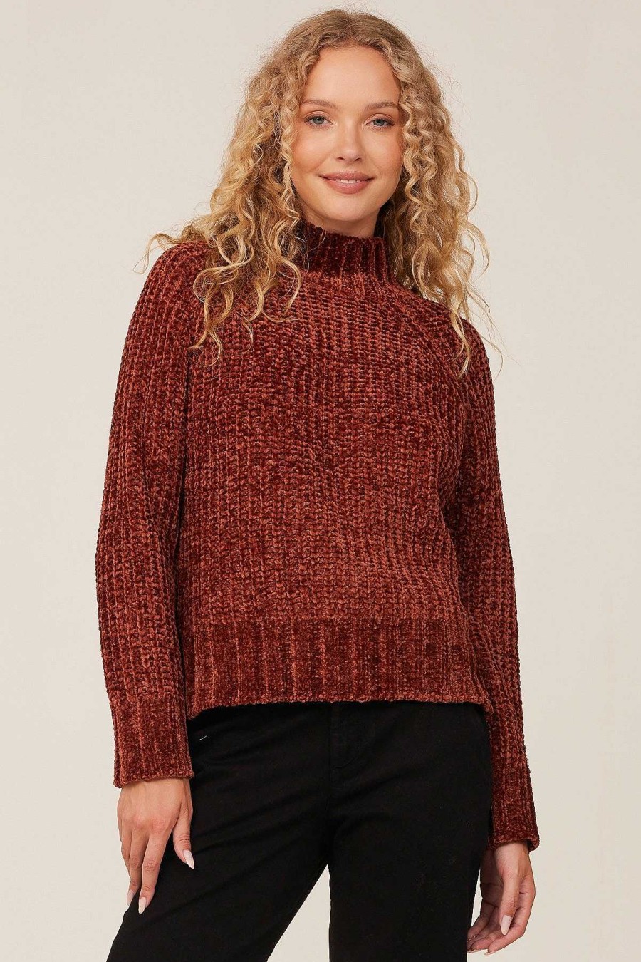 Bella Dahl Chenille Turtle Neck Sweater - Autumn Amber Sweaters & Jackets