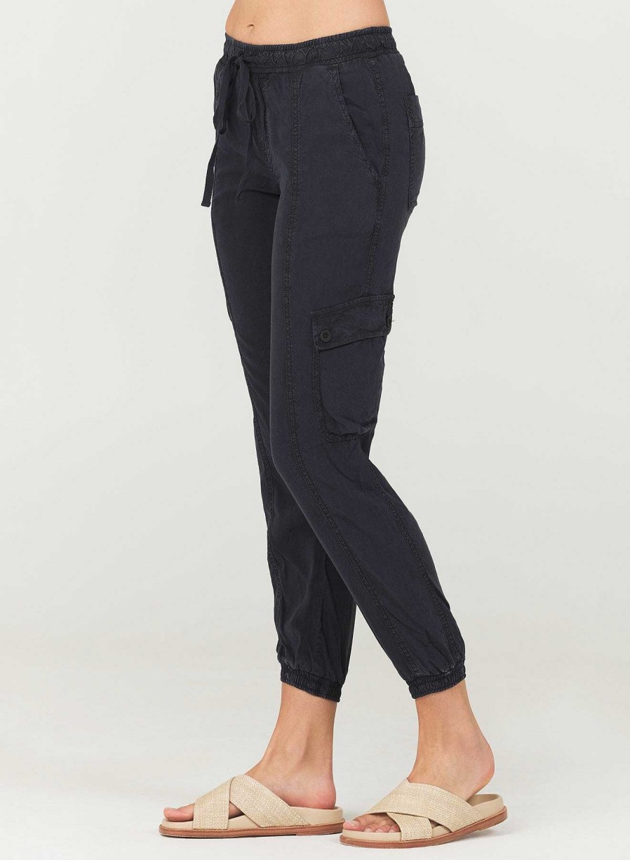 Bella Dahl Cargo Track Pants - Black Joggers