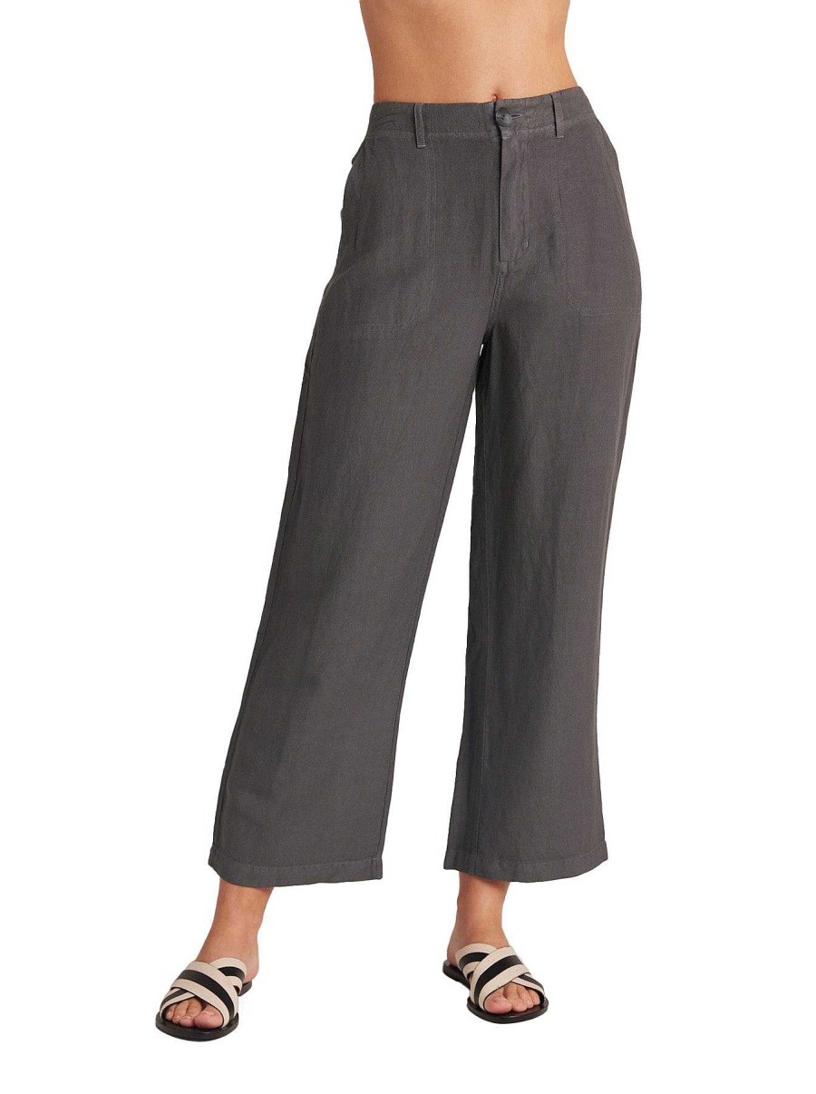 Bella Dahl Blakely Utility Wide Leg Crop - Charcoal Shadow Pants