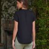 Bella Dahl V-Neck Tee - Vintage Black Short Sleeve