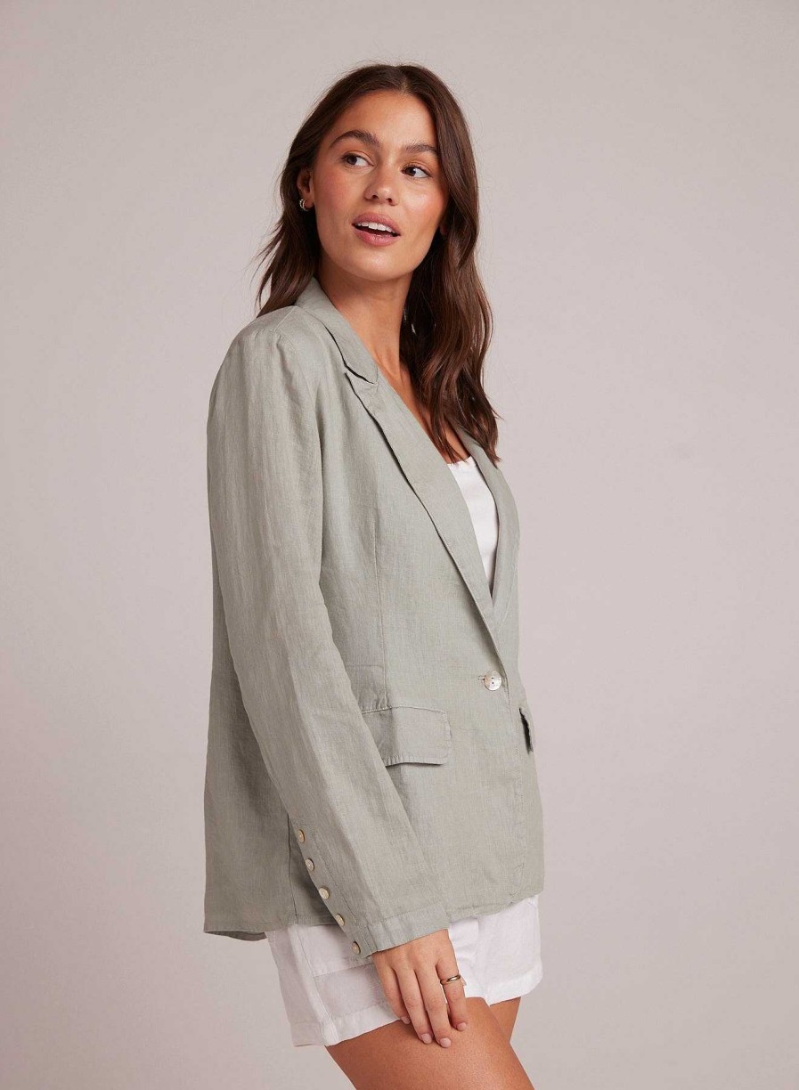 Bella Dahl Easy Linen Longline Blazer - Oasis Green Sweaters & Jackets