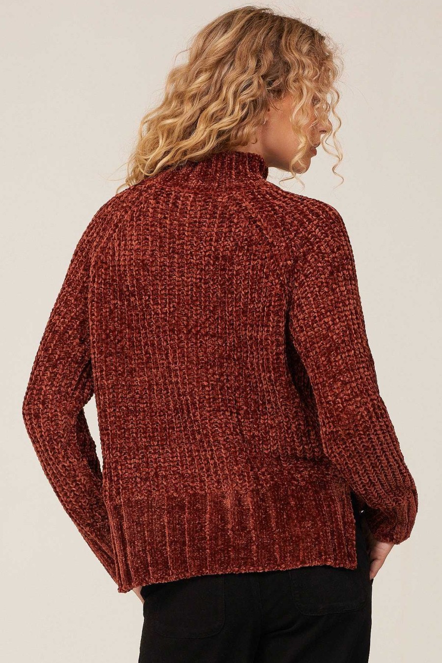 Bella Dahl Chenille Turtle Neck Sweater - Autumn Amber Sweaters & Jackets