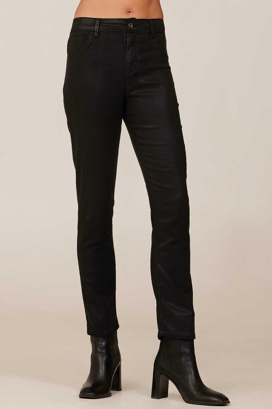 Bella Dahl Lennon Luxe Straight Leg Pants - Black Pants