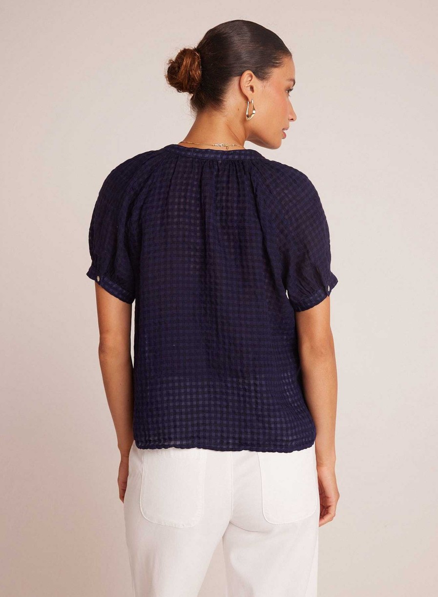 Bella Dahl Short Sleeve Raglan Pullover - Tropic Navy Short Sleeve