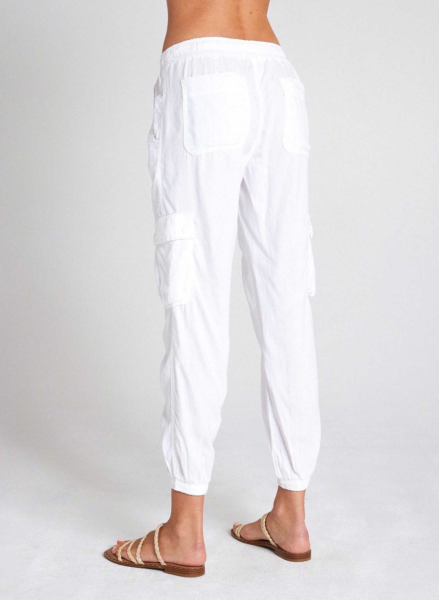 Bella Dahl Cargo Track Pants - White Joggers