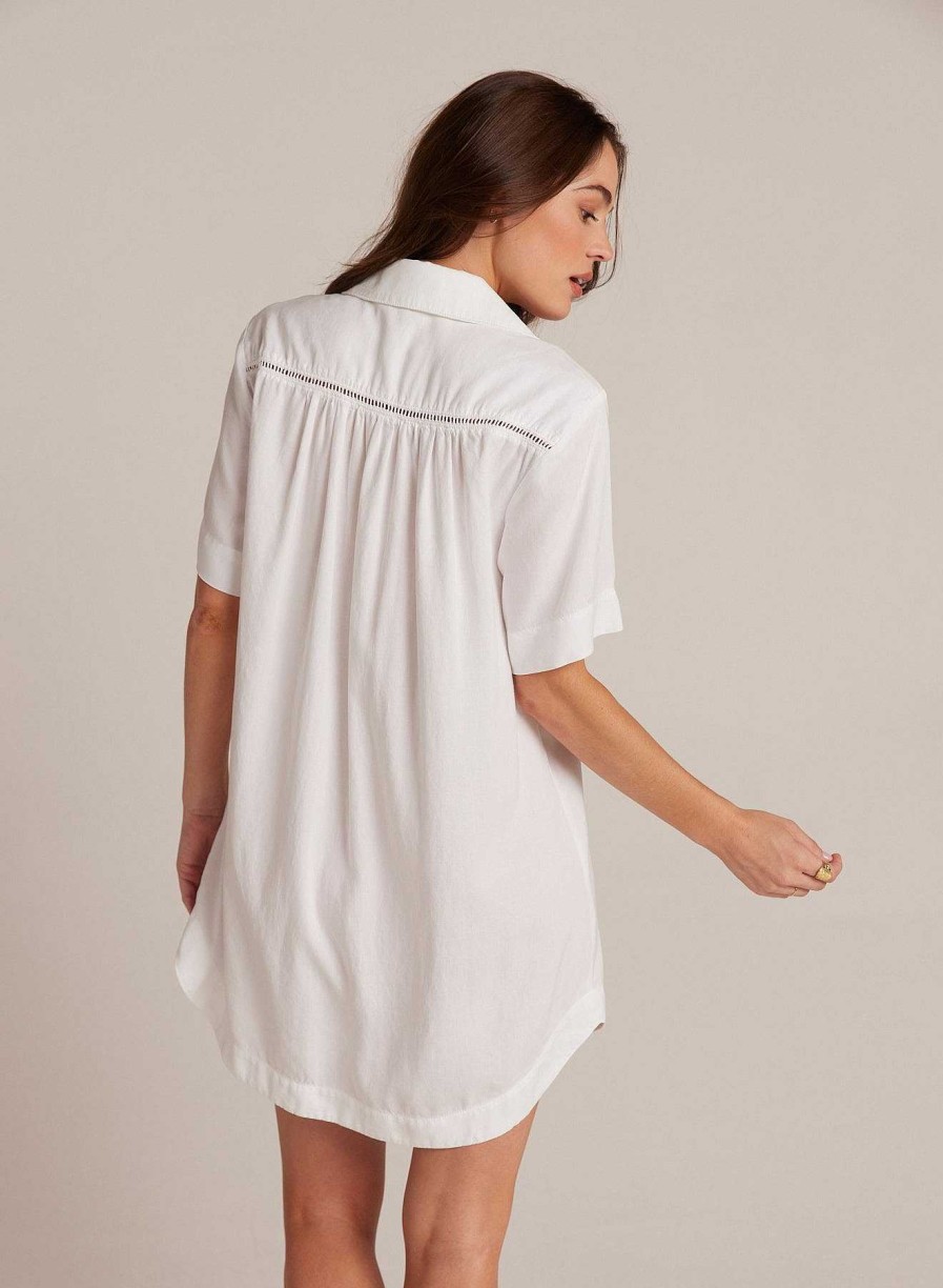 Bella Dahl Ladder Trim Shirt Dress - White Mini Dresses