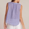 Bella Dahl Sleeveless Shirred Shoulder Blouse - Purple Iris Sleeveless